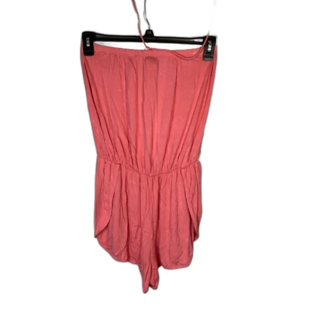 Lucky Brand tube top style RETRO romper SMALL ORANGE